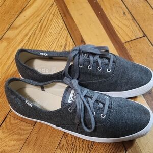 Keds Gray Canvas Sneakers with White Soles
